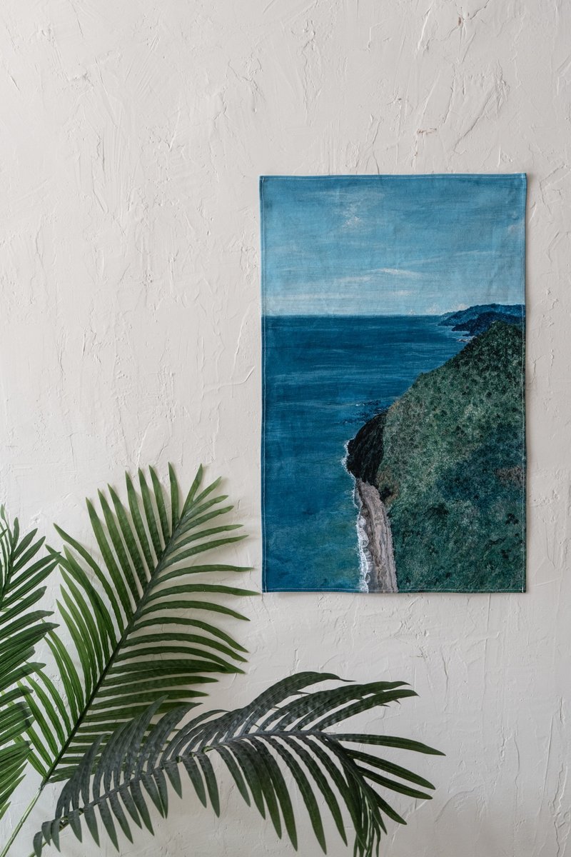 台湾山挂布 - 阿朗壹 42 x 63 cm - 海报/装饰画/版画 - 棉．麻 蓝色