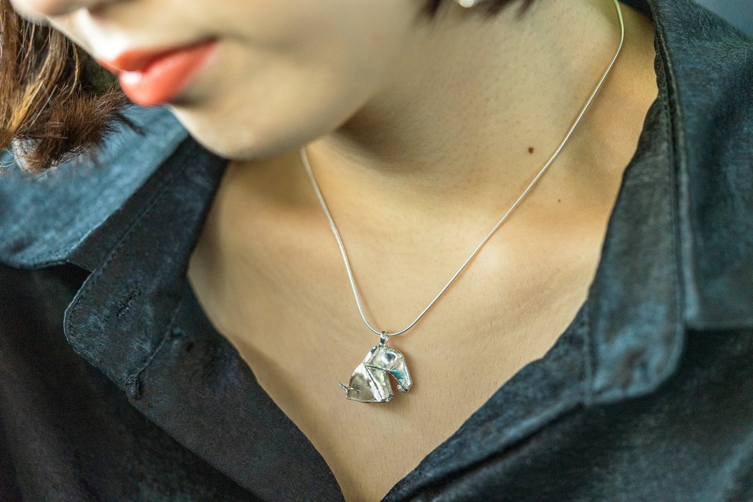 Origami the Elephant pendant silver 99.9 - 项链 - 银 银色