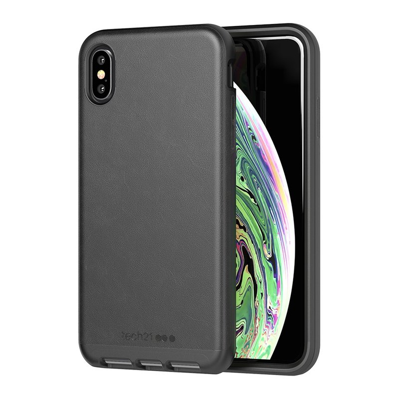 Tech 21防撞软质皮纹保护壳-iPhone Xs Max 黑(5056234705858) - 手机壳/手机套 - 人造皮革 黑色
