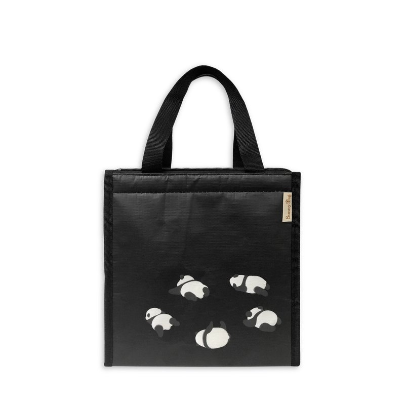 SunnyBag-直式方形保温/保冷袋 - 极简黑熊猫 - 手提包/手提袋 - 其他材质 多色