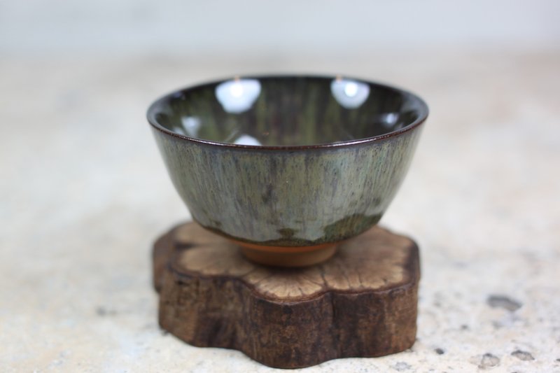 【送给老师】森林 天目釉 中式小茶杯 莺歌陶艺名家叶敏祥作品 - 茶具/茶杯 - 陶 