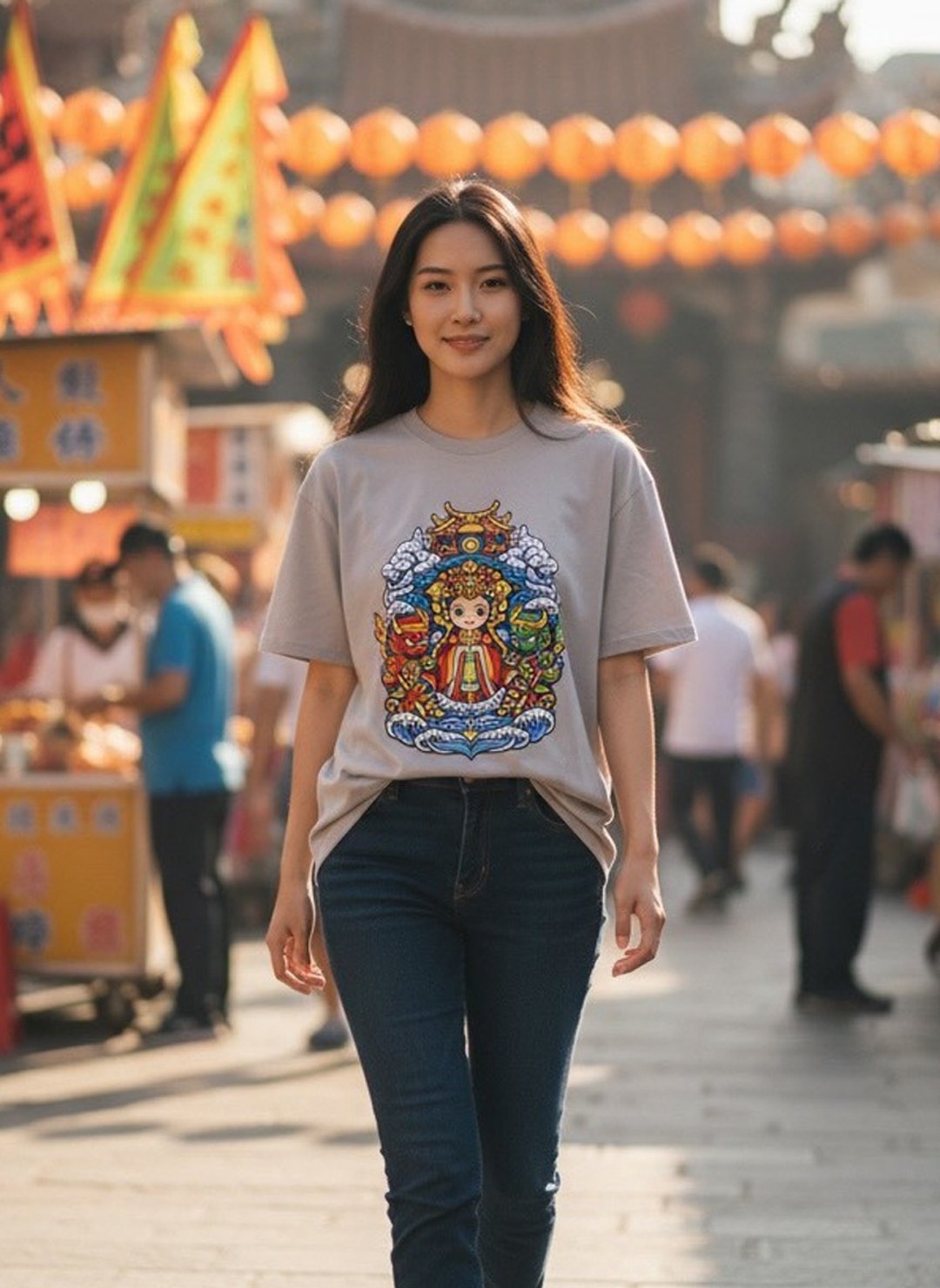 把守护穿在身上 MAZU 棉 T 限量发售中 - 女装 T 恤 - 棉 卡其色