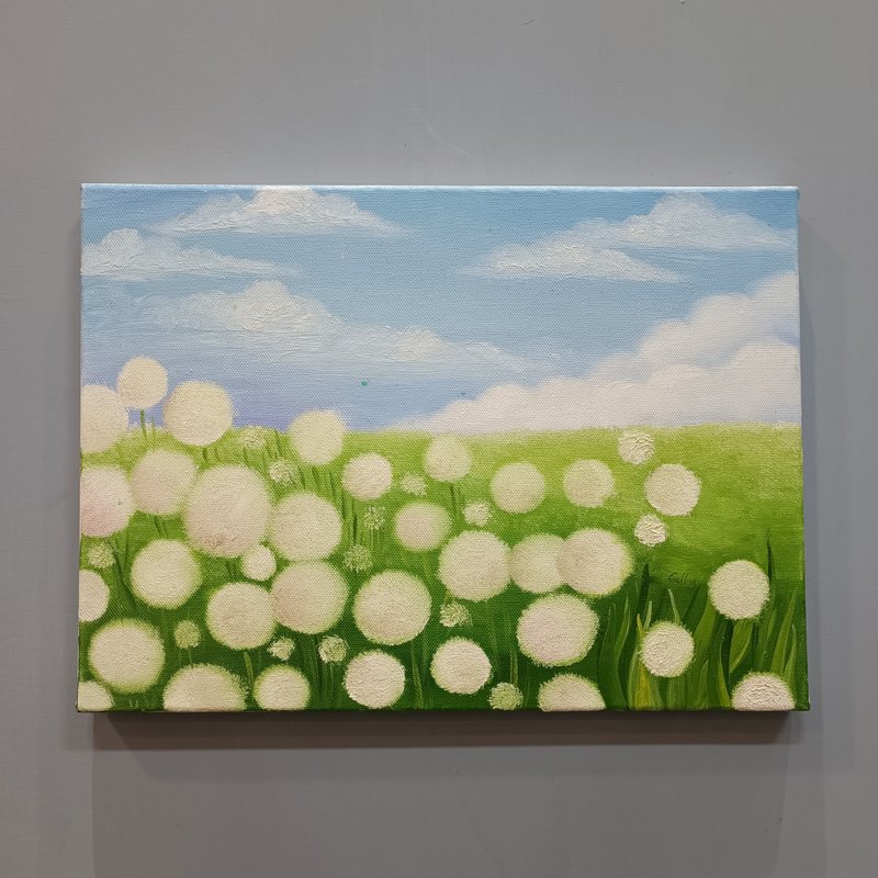 晴日蒲公英-油画作品 展示品 教案样本 换季出清 海洋油画 - 海报/装饰画/版画 - 颜料 