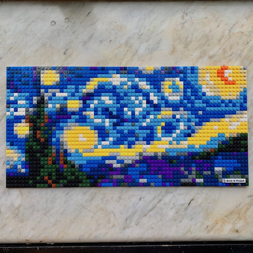 梵谷星夜积木粒拼图(尺寸:Small 26 cm x 51 cm) - 其他 - 塑料 