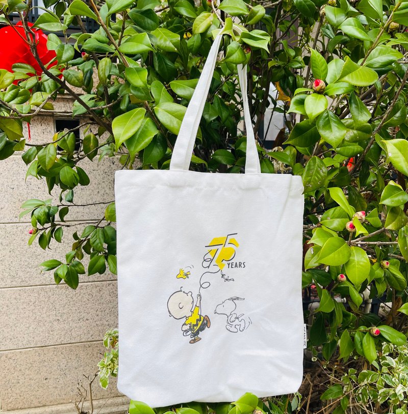 SNOOPY 史诺比单肩购物袋 PEANUTS正版授权 - 手提包/手提袋 - 棉．麻 白色