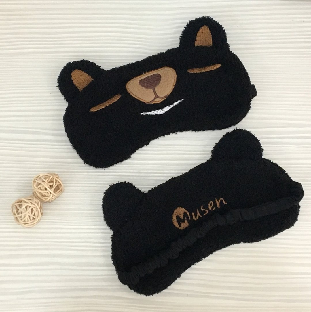 台湾黑熊限量手工睡眠眼罩SleepingMask - 其他 - 聚酯纤维 黑色