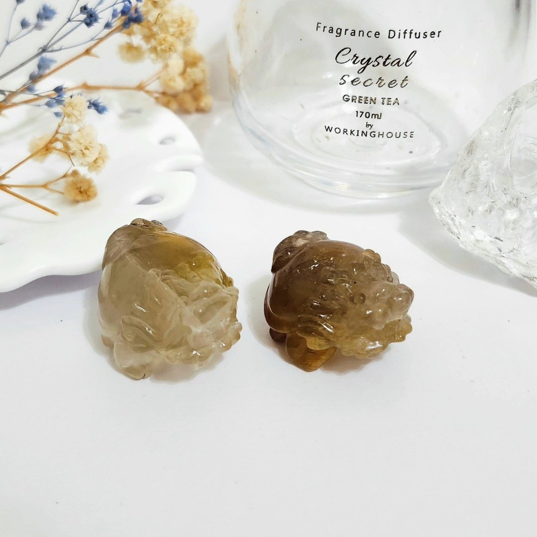 刻叶黄兔毛龙龟/黄兔毛龙龟 - 摆饰 - 水晶 黄色