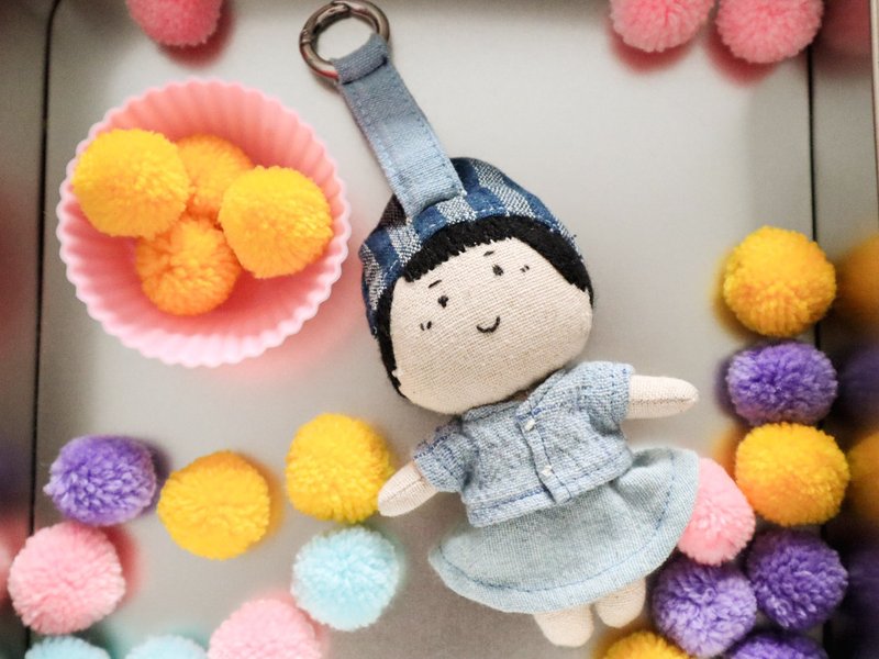 【กล่องของขวัญ】【โปร 11.11】Dek pinto Key chain - 吊饰 - 棉．麻 蓝色