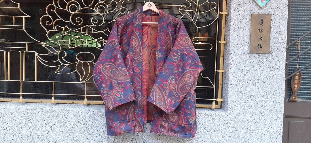 AMIN'S SHINY WORLD 复古风格变形虫满版提花 KIMONO - 男装外套 - 棉 多色