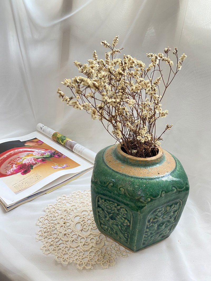 【好日恋物】荷兰vintage/antique荷兰奶奶的腌制罐(大) - 调味罐/酱料瓶 - 陶 绿色