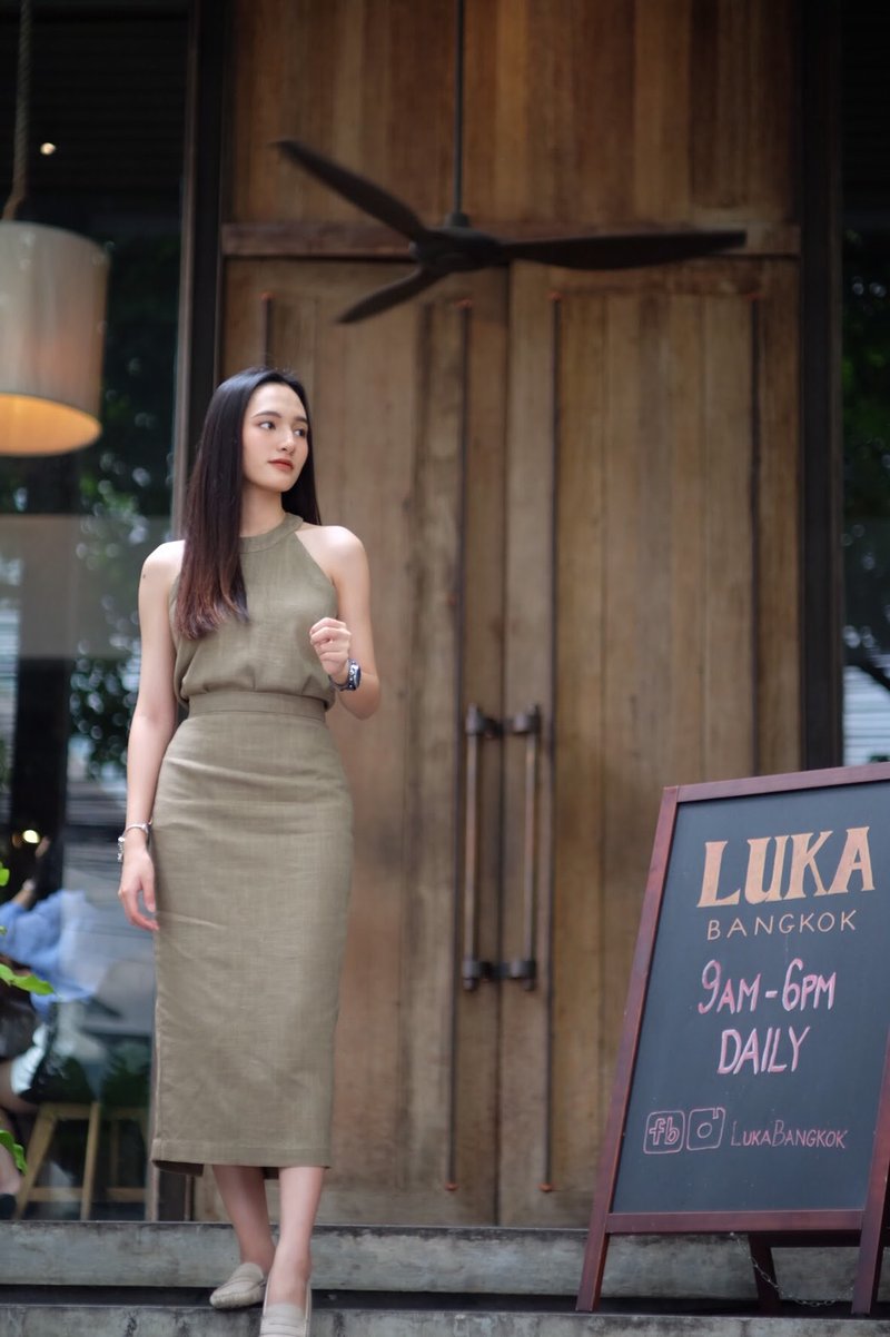 Hemp Pencil Skirt - 裙子 - 其他材质 