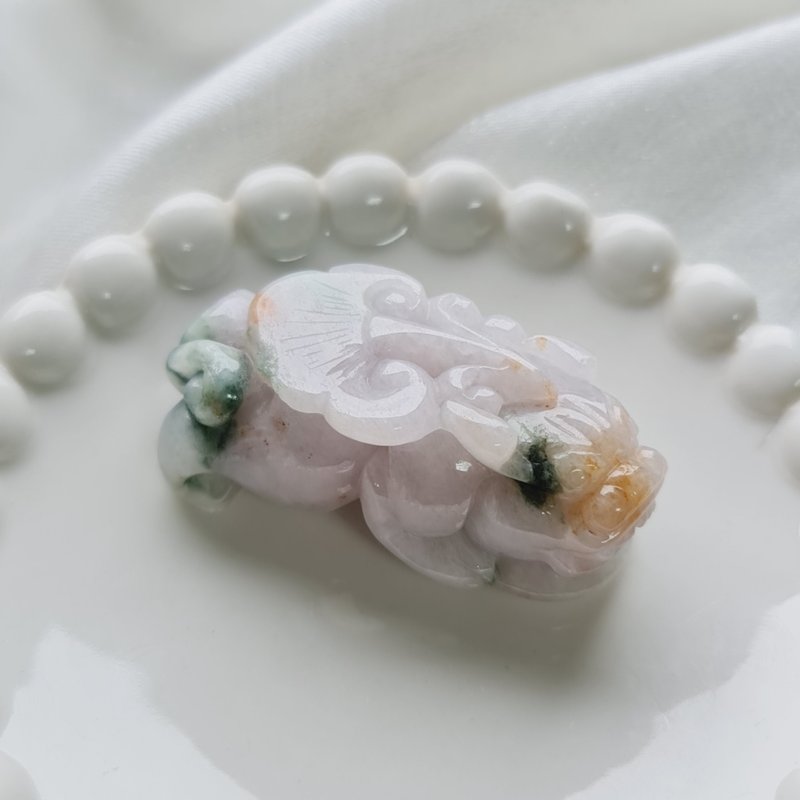 三彩料特色貔貅| 天然缅甸玉A货翡翠 - 吊饰 - 玉石 