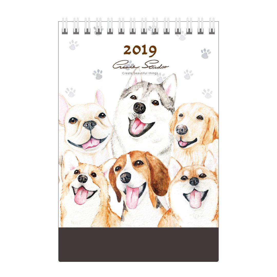 2019桌历 月历 年历 狗狗Smile系列 / 已售完 - 年历/台历 - 纸 白色