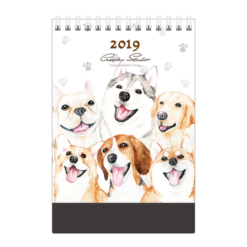 2019桌历 月历 年历 狗狗Smile系列 / 已售完 - 年历/台历 - 纸 白色