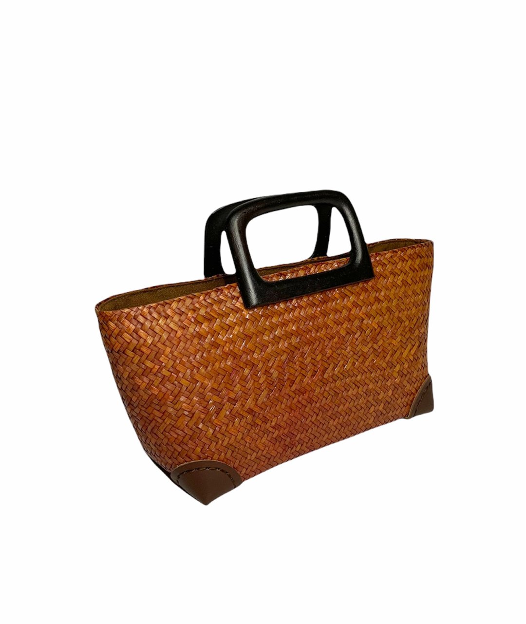 Straw handbag , Straw bag , Handmade bag , Straw tote bag  : red brown - 手提包/手提袋 - 竹 咖啡色