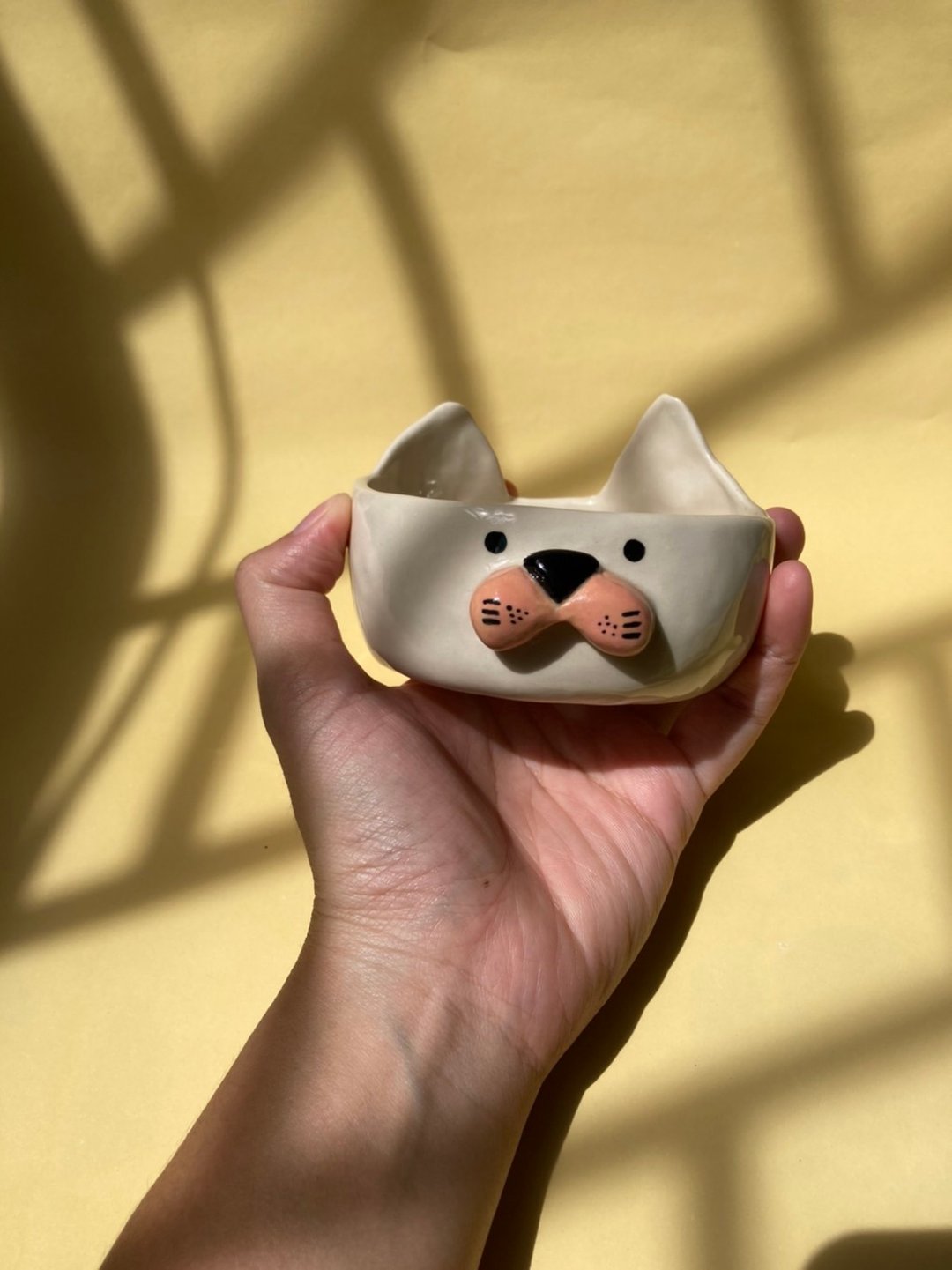cat plant pot - 花瓶/陶器 - 陶 多色