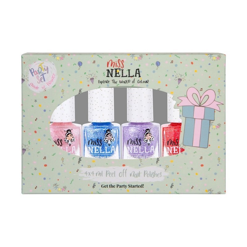 英国【Miss NELLA 】儿童水性可撕式安全指甲油-夏祭花火4入组 - 指甲油/指甲贴 - 其他材质 多色
