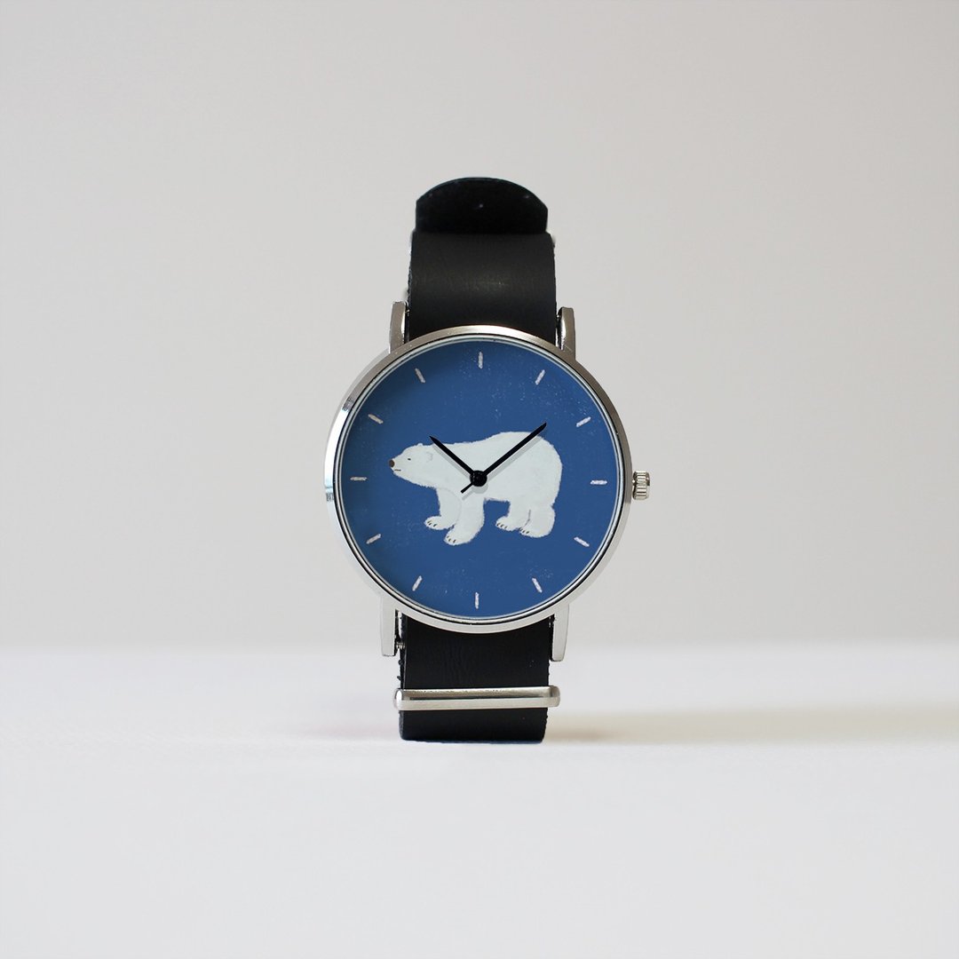 Polar bear watch blue - 女表 - 其他金属 蓝色