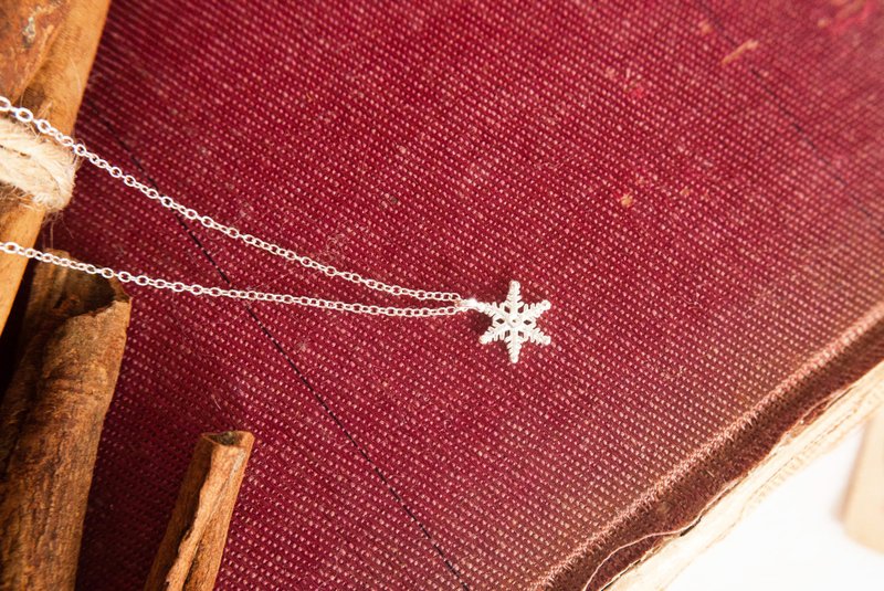 纯银/小星星雪花纯银项链 - 项链 - 其他金属 白色