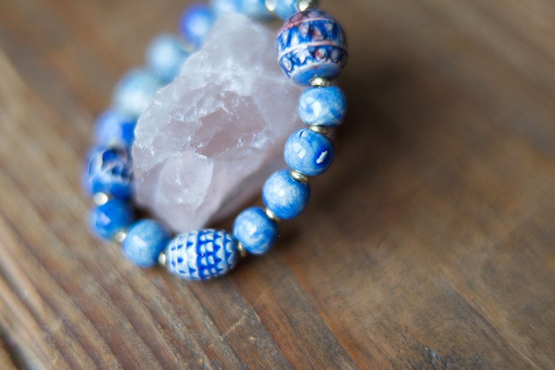 气息 /柬埔寨陶瓷石头手链 - 手链/手环 - 陶 