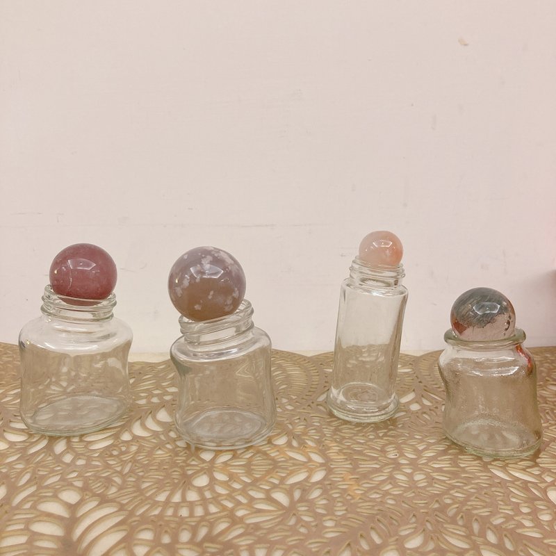 手工烧制玻璃瓶花器 空气凤梨 水晶球 置放花器 一组四入 - 花瓶/陶器 - 玻璃 