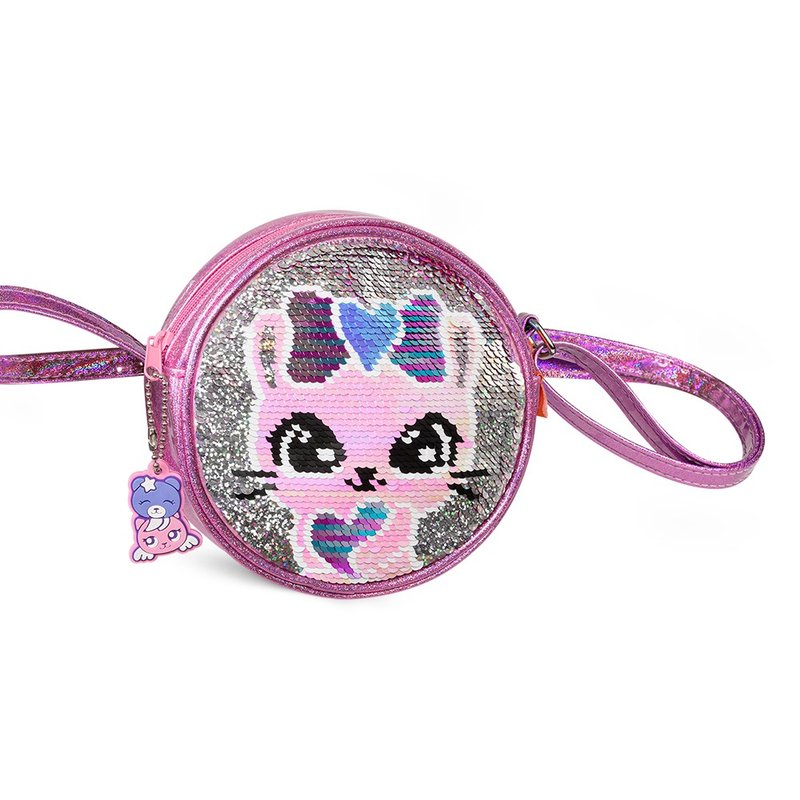 TigerFamily FunTime圆形幻彩斜背包-俏皮猫咪 - 侧背包/斜挎包 - 其他人造纤维 银色