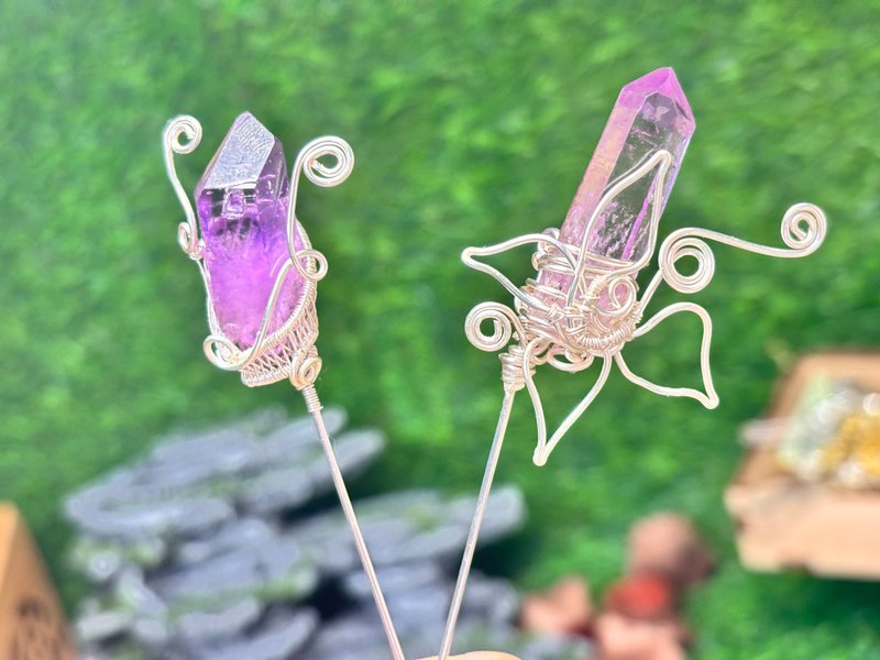 克鲁兹紫水晶别针 - 胸针 - 水晶 银色