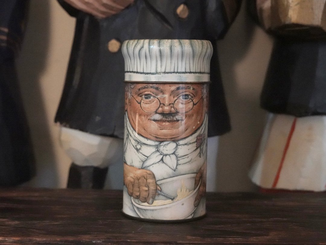 1970年代 英国 Cap-Tins 系列 主厨金属保存罐 古物 厨房 咖啡 摆 - 摆饰 - 其他金属 多色