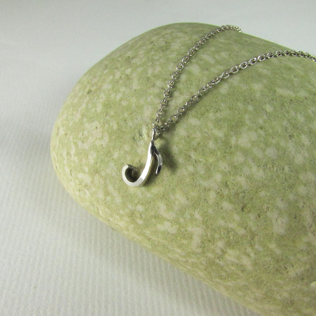 Quaver necklace_八分音符项链 | 925银 限量 设计师手做 伴娘礼 - 项链 - 银 银色