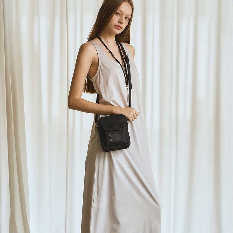 韓國製 MUR RIFF 手袋/單肩包/手提袋 Nylon Black - 侧背包/斜挎包 - 环保材料 