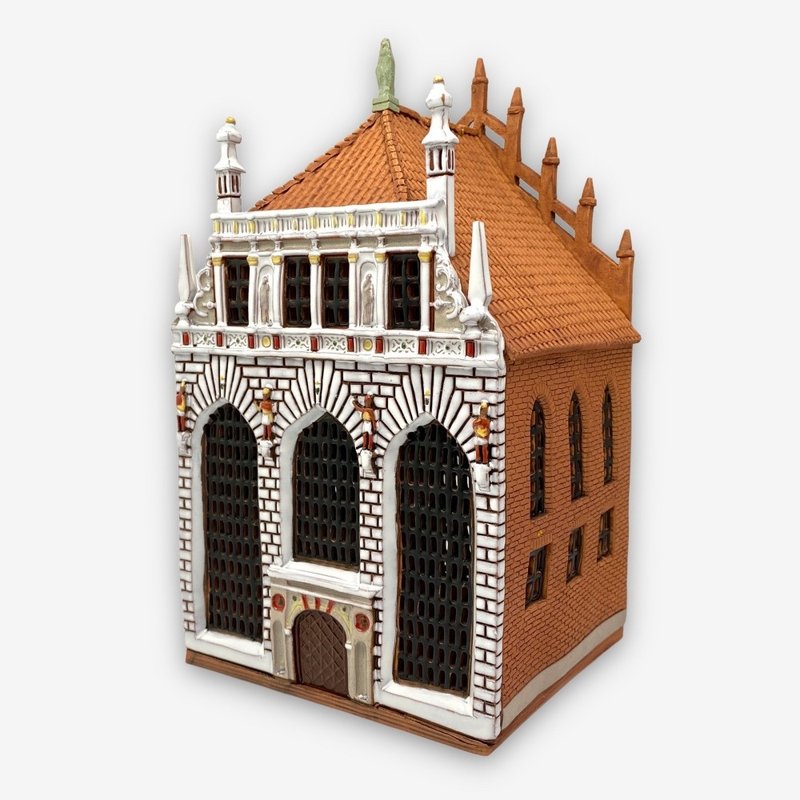 SOLO欧洲家居-手工陶瓷小屋 烛台 22.5cm 波兰系列 - 蜡烛/烛台 - 陶 白色