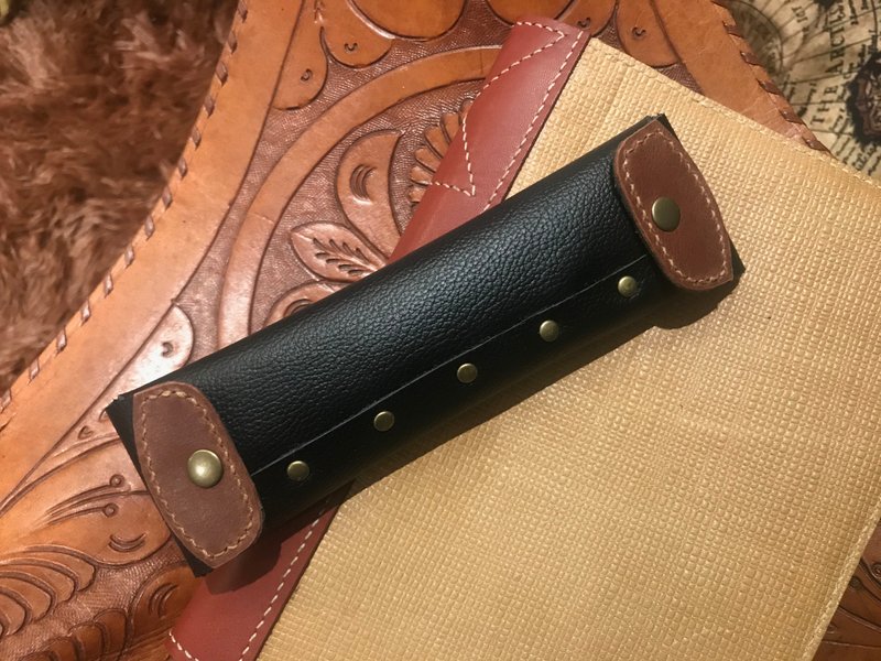 POPO- 暗黑/ 皮革笔袋 - 铅笔盒/笔袋 - 真皮 黑色