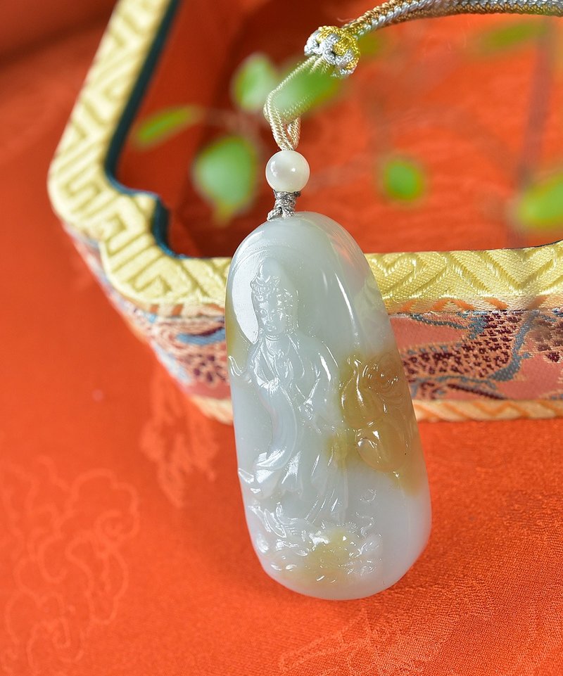 秒杀价 天然和田玉且末蓝观音吊坠 - 吊饰 - 玉石 