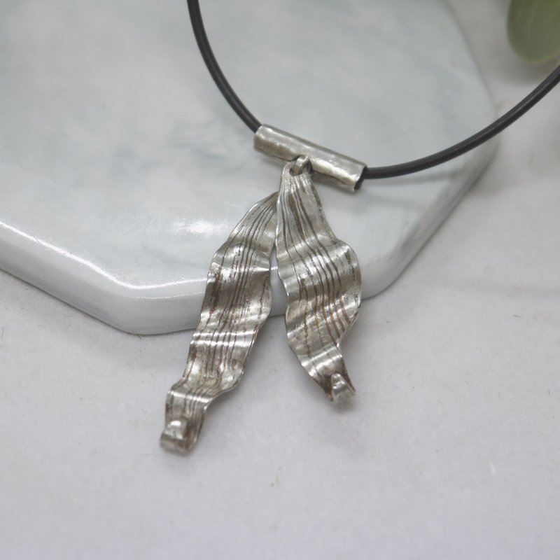 海浪叶片-目木金纯银项链 - 项链 - 纯银 银色