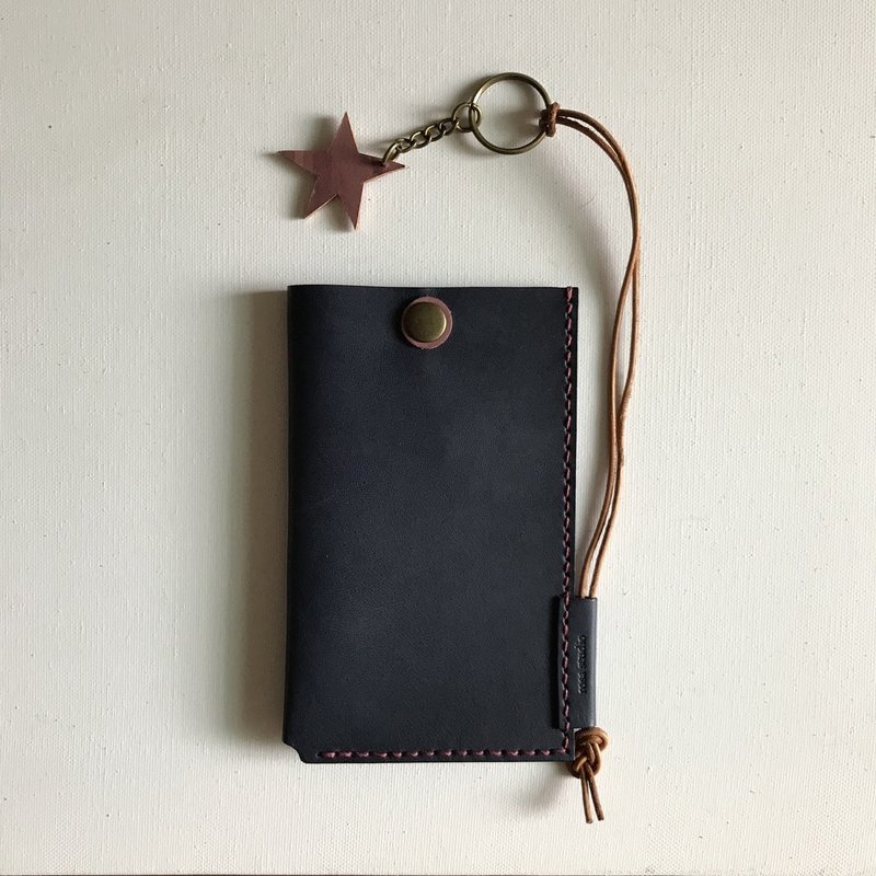 钥匙套│万用包│附吊饰│深蓝│key holder - 钥匙链/钥匙包 - 真皮 蓝色