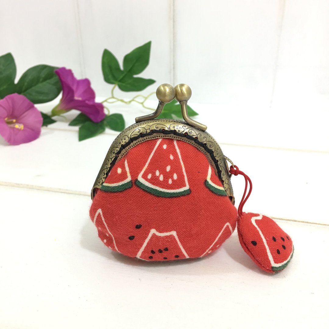 ✎ 口金包の魅力 | 日本捺染 | 盛夏西瓜口金包 | 6.5cm - 零钱包 - 棉 