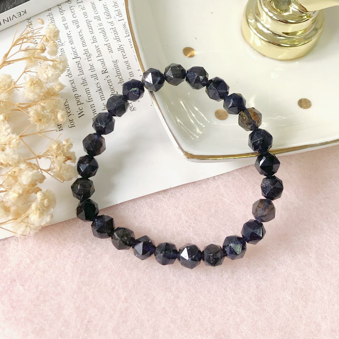 财运  + 人缘 Starcut 水晶 堇青石 星钻 水晶 手链 手链 - 手链/手环 - 水晶 蓝色