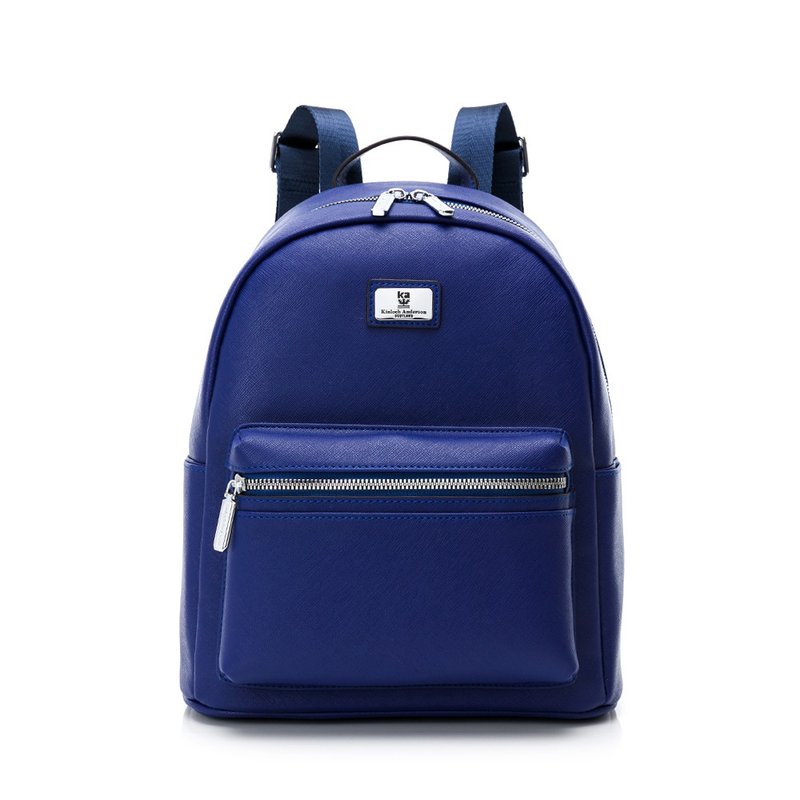 【金安德森】 Hulda 前袋拉链后背包-蓝色 - 后背包/双肩包 - 人造皮革 蓝色