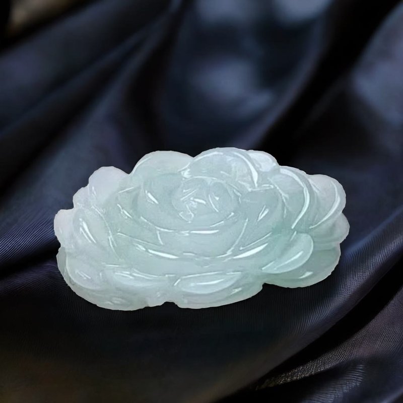 冰飘绿花翡翠花戒面裸石 | 天然缅甸A货翡翠 | 送礼 - 其他 - 玉石 绿色