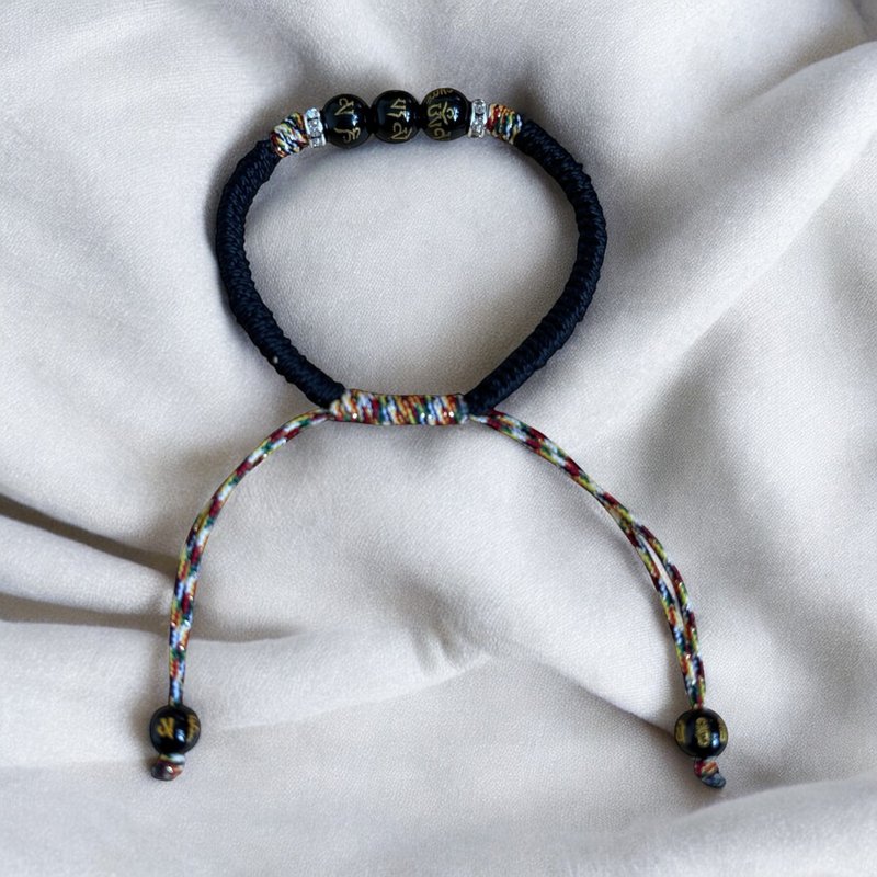 六字真言 五色能量 金刚结手环 黑 伸缩款 - 手链/手环 - 其他材质 黑色