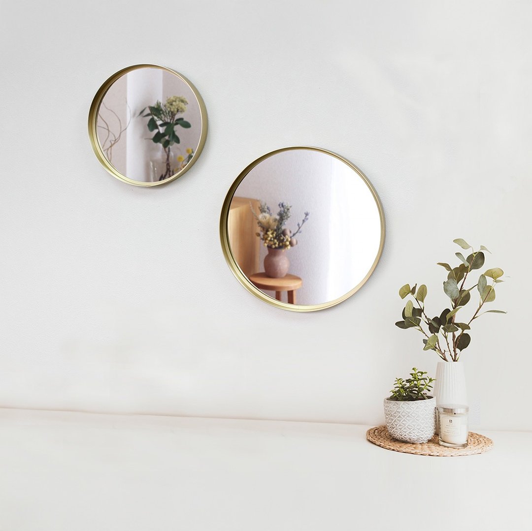 金属圆形壁镜 Metal Round Wall Mirror - 彩妆刷具/镜子/梳子 - 铝合金 