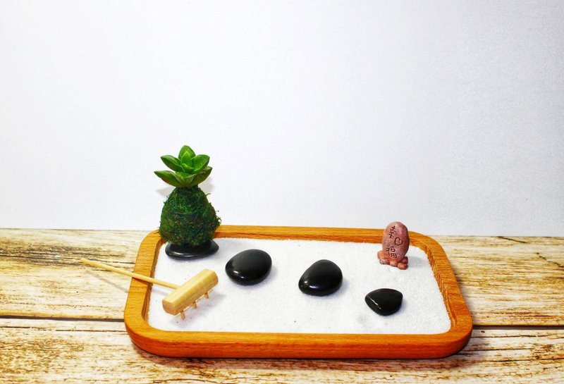 DIY手作材料包 居家迷你禅庭园 枯山水 榉木款(含教学电子档) - 植栽 - 其他材质 