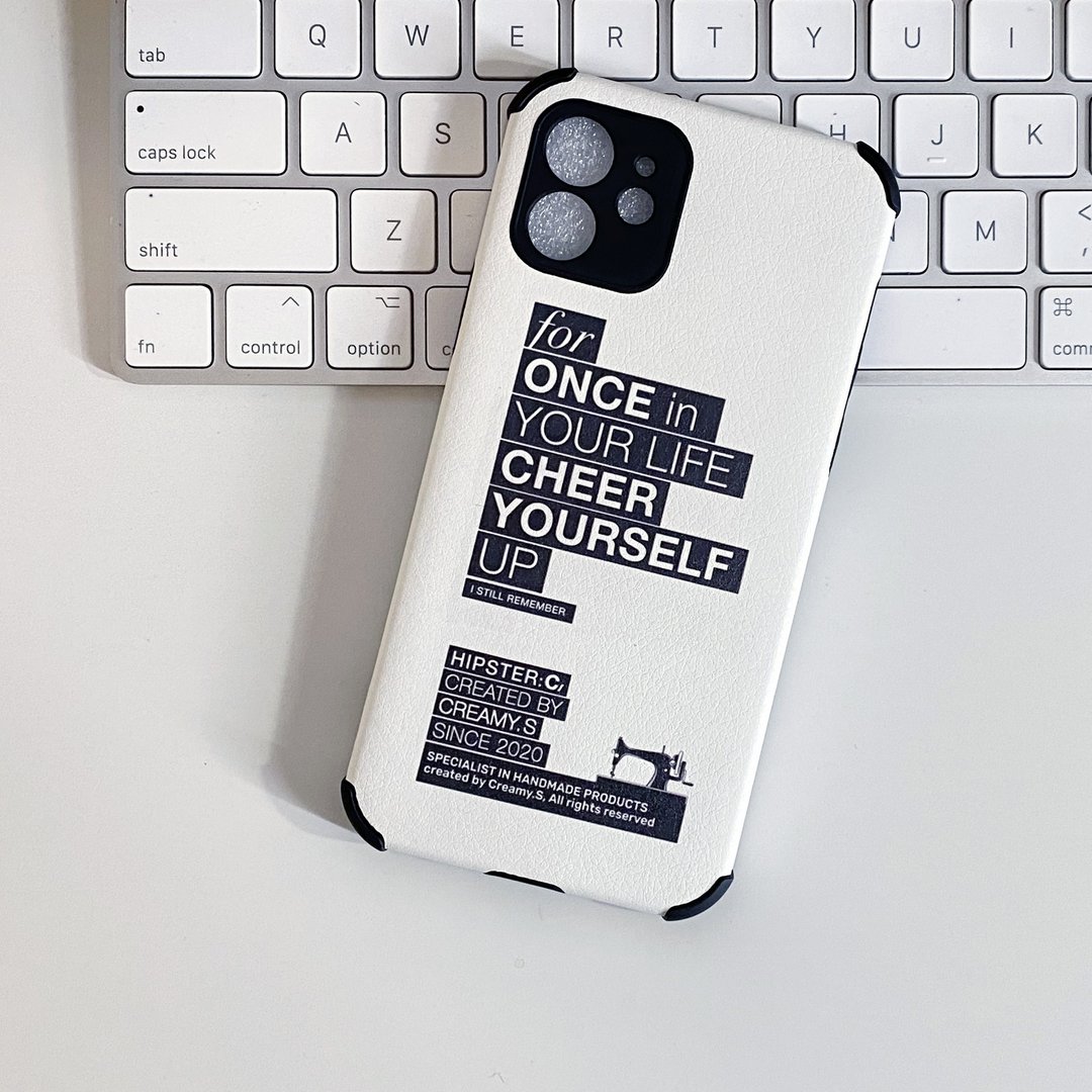 Hipster:C - Tagline 皮纹手机壳 - 手机壳/手机套 - 玻璃 白色