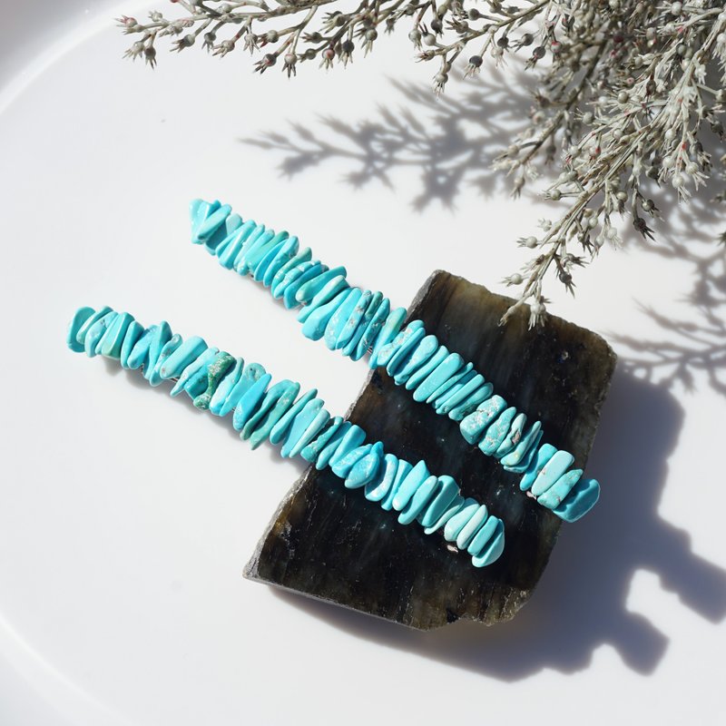 稀有“Sleeping Beauty 绿松石”细长发夹 Aurora - 发饰 - 宝石 蓝色