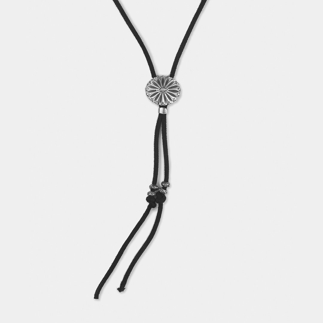 Clam loop Tie_Black - 项链 - 纯银 