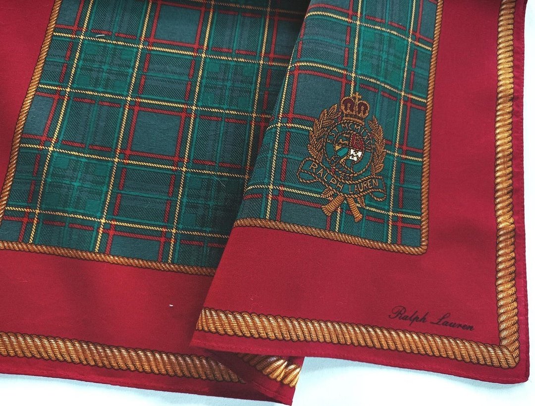 Ralph Lauren 复古手帕 学院风 / 预科生美学 (19 x 18 英寸) - 手帕/方巾 - 棉 红色
