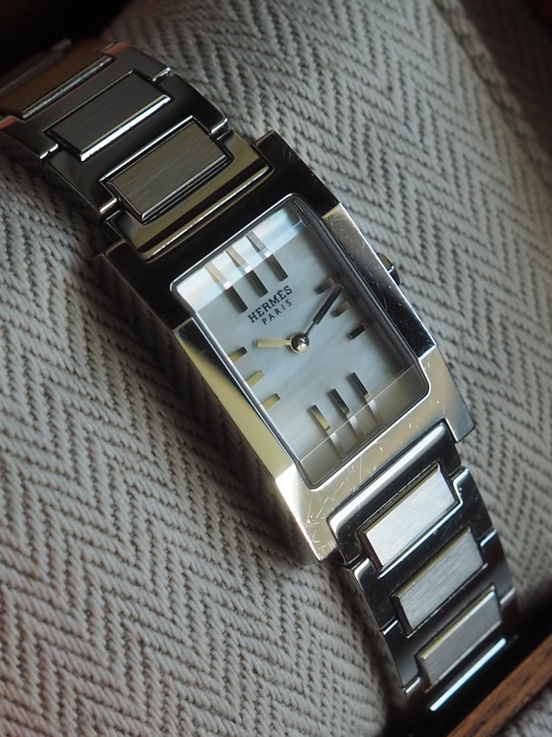 HERMES 爱马仕 Tandem 腕表 贝壳纹 银色 老件 (Vintage) - 女表 - 不锈钢 银色