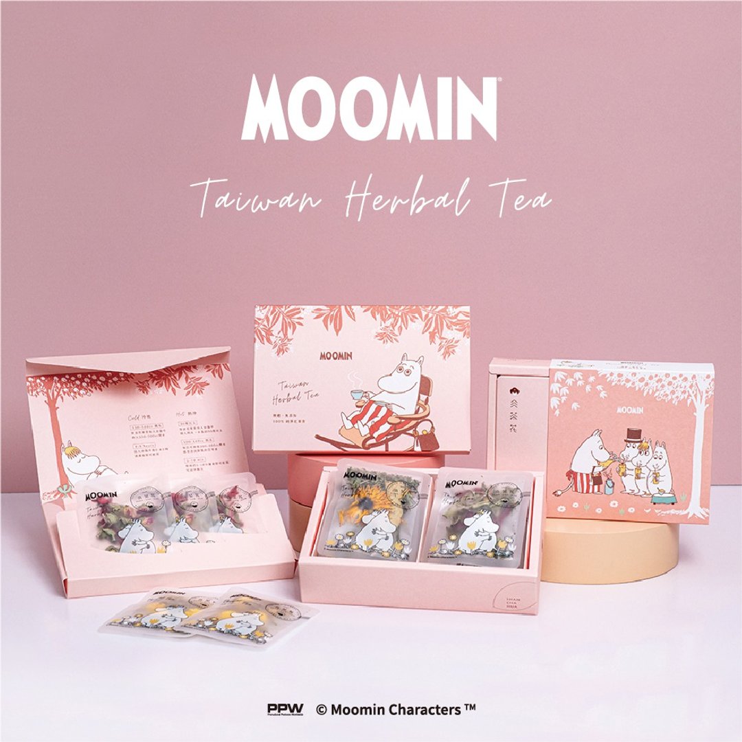 【母亲节快速出货】MOOMIN姆明 5入无咖啡因花草茶礼盒 - 茶 - 植物．花 粉红色