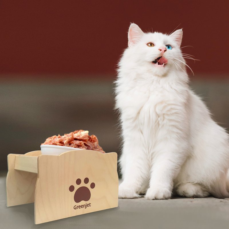 【宠物碗架组】木制 斜面餐桌 猫碗架 狗碗架 保护颈椎 宠物碗 MI - 碗/碗架 - 木头 卡其色