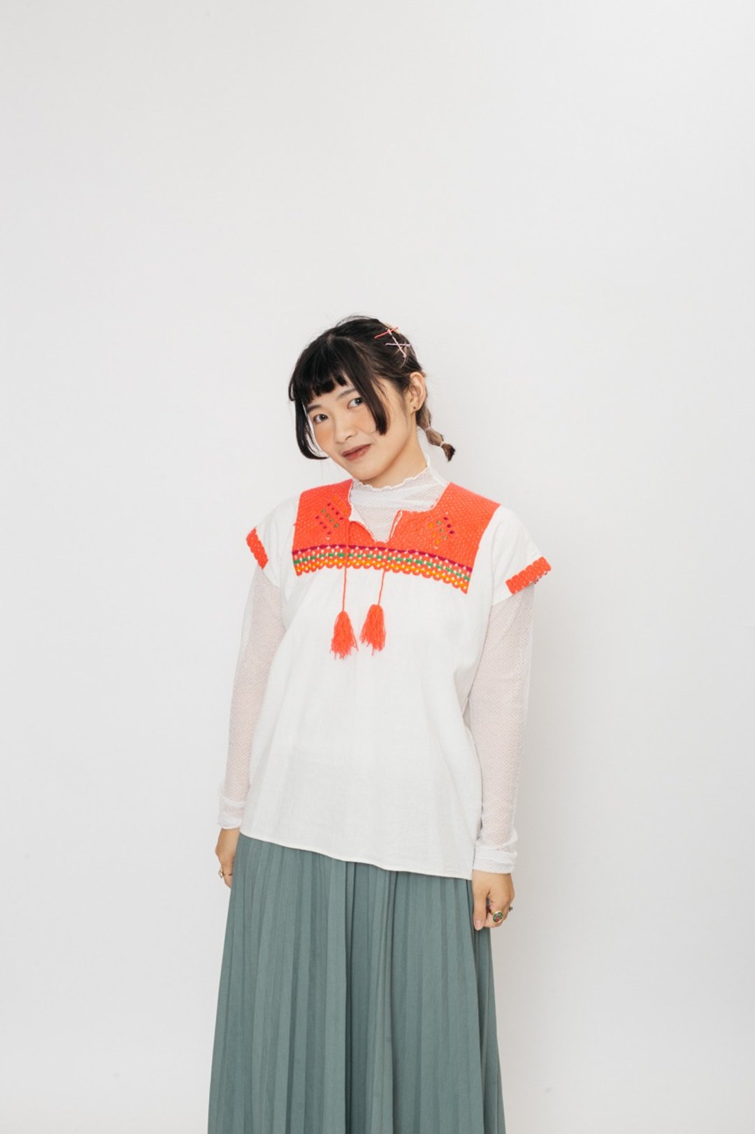 民族刺绣上衣.Embroidery Folk Blouse【初恋贩卖所】A1078 - 女装上衣 - 棉 